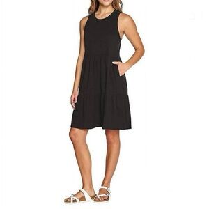 NWT Gap Women's Lightweight Tiered Layered Sleeveless Summer Dress Sz XXL Black